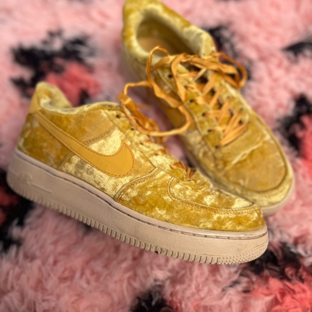 Nike Yellow Velvet Sneakers